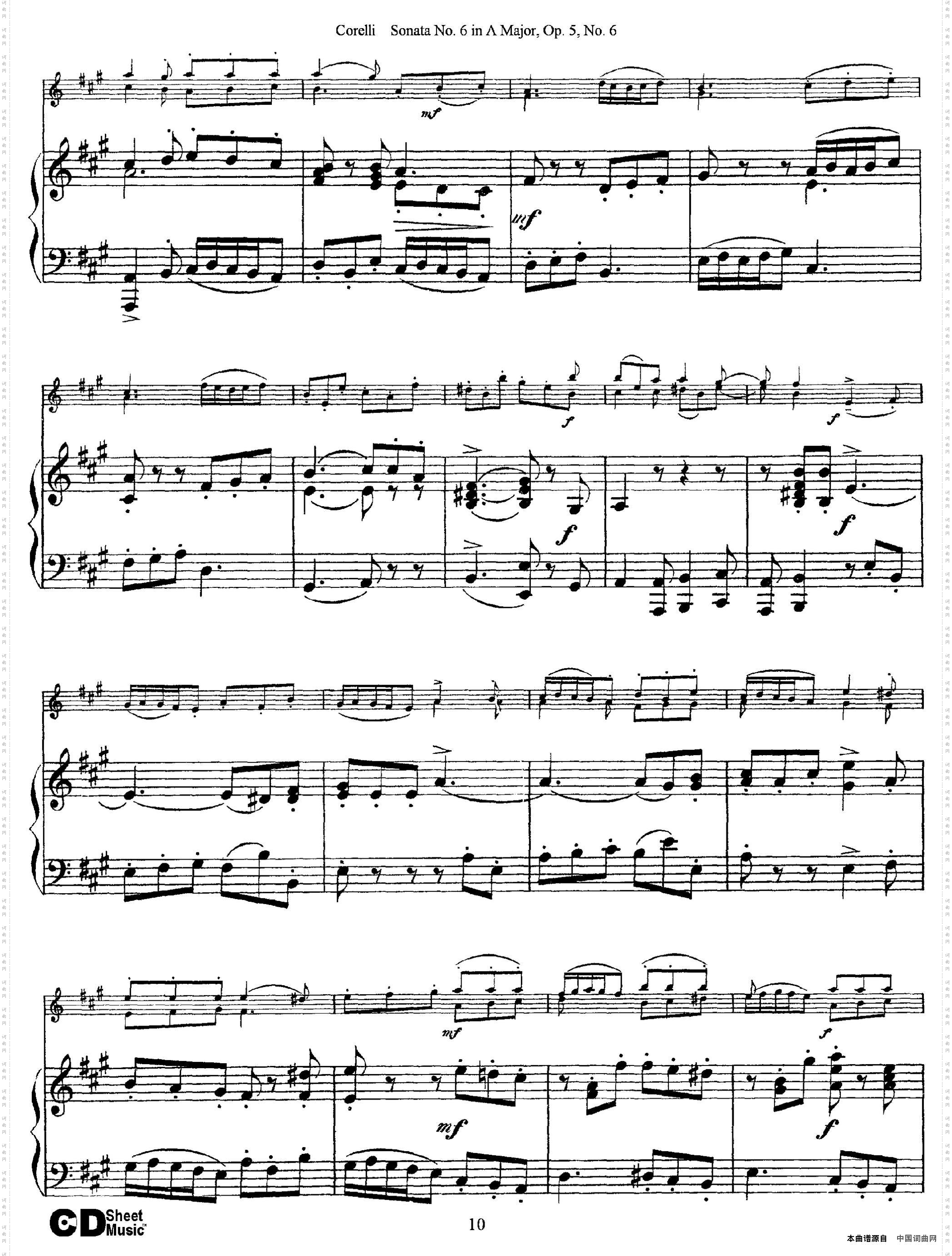 SonataNo·6inAMajorOp·5No·6小提琴+钢琴伴奏_Sonata No·6 in A Major Op·5 No·6小提琴+钢琴伴奏