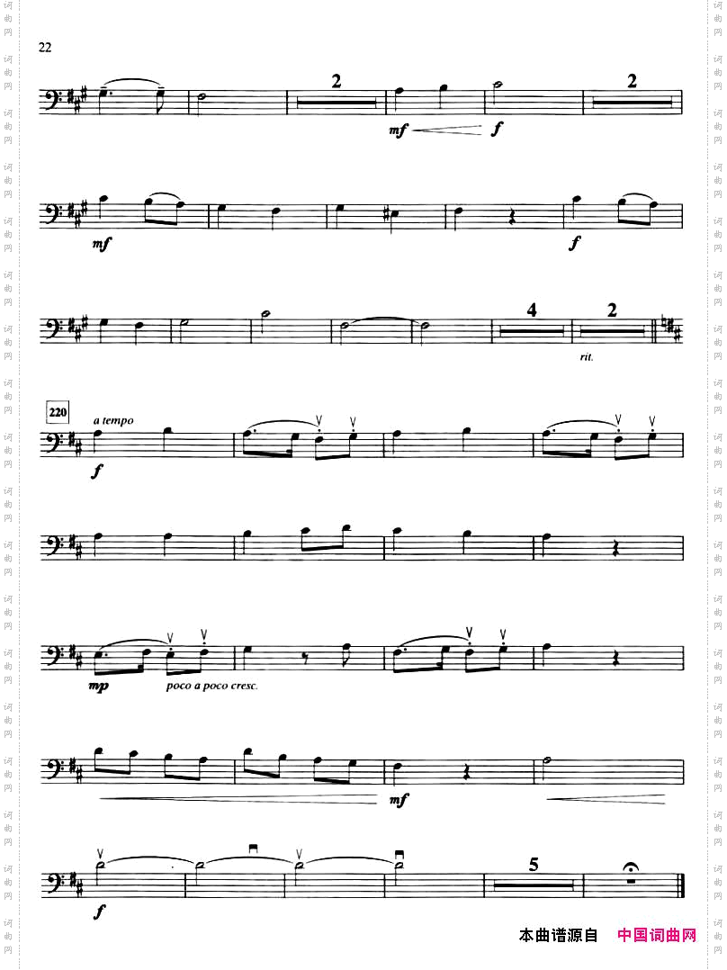 IV·ODUFROHLICHE／ECHOCAROL大提琴分谱_IV·O DU FROHLICHE／ECHO CAROL大提琴分谱