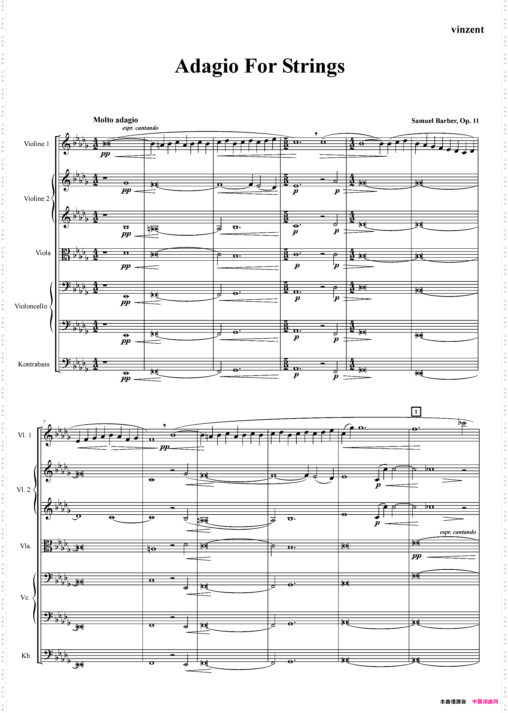 AdagioFStrings弦乐柔板五重奏_Adagio F Strings 弦乐柔板五重奏