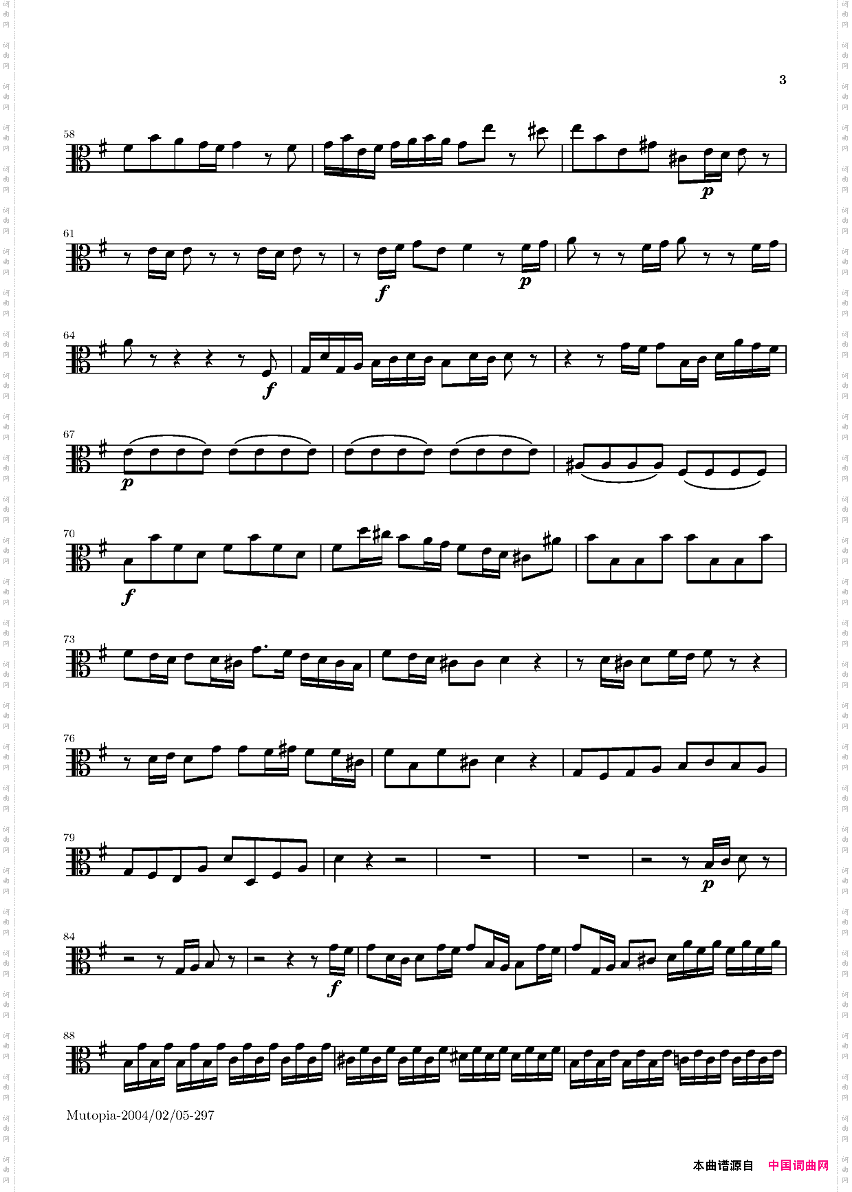 BrenburgConcertoNo·3勃兰登堡协奏曲三号、ViolaII分谱_Brenburg Concerto No·3勃兰登堡协奏曲三号、Viola II分谱