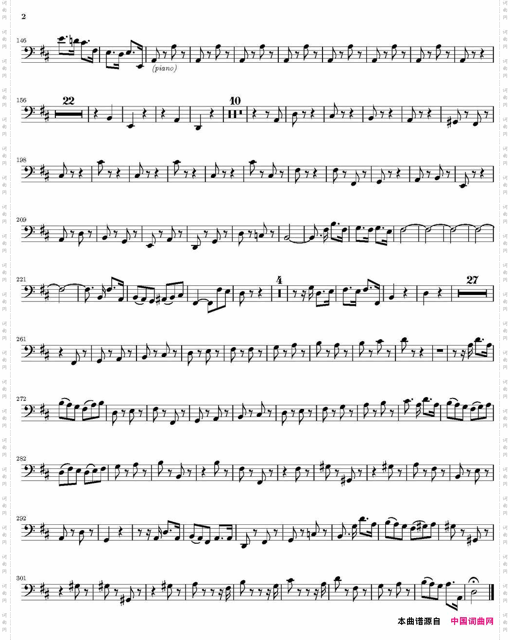 BrenbergConcertoNo·5,3rdMovement《第五号勃兰登堡协奏曲》第三乐章、cello分谱_Brenberg Concerto No·5,3rd Movement《第五号勃兰登堡协奏曲》第三乐章、cello分谱
