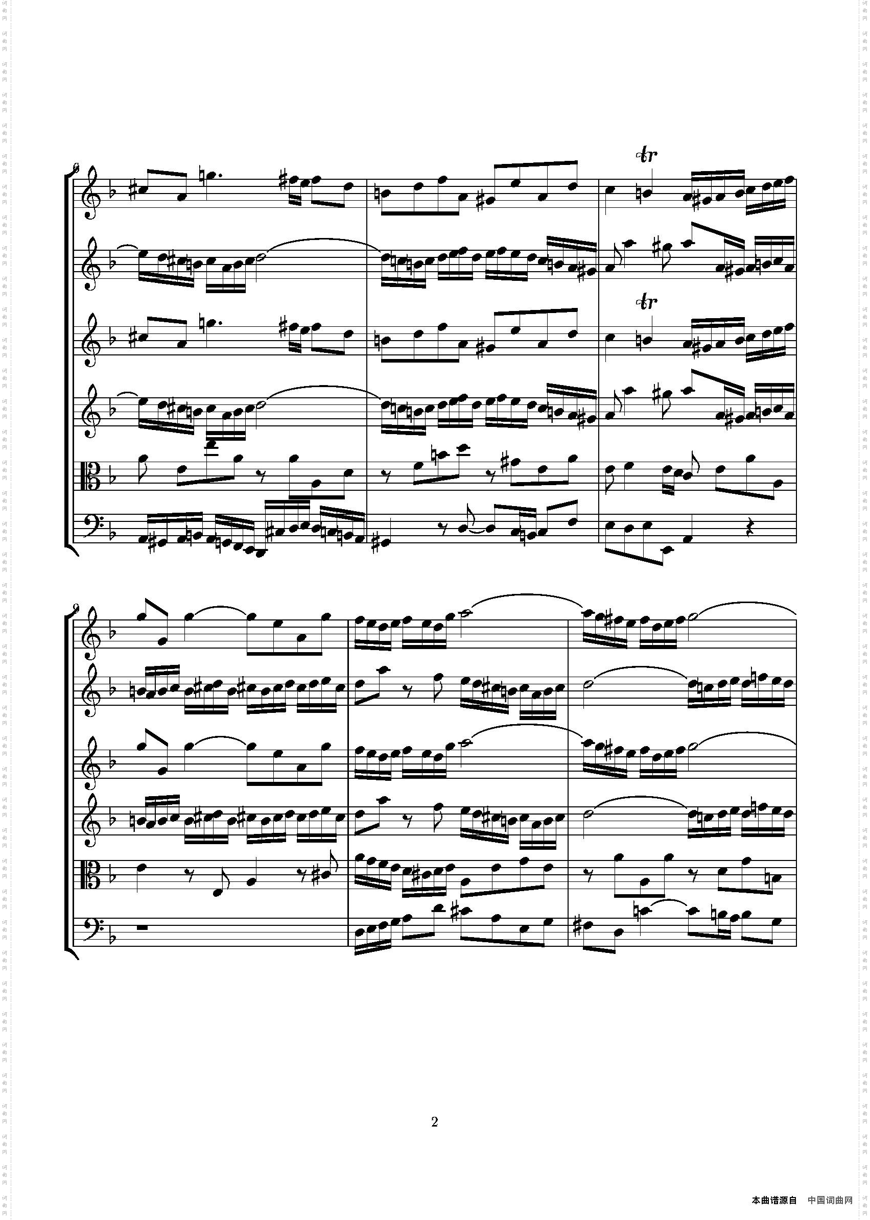 ConcertoinDmin总谱_Concerto in D min总谱