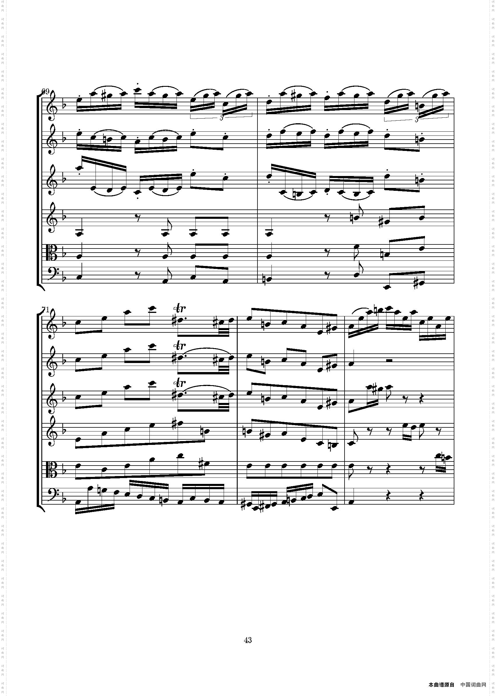 ConcertoinDmin总谱_Concerto in D min总谱