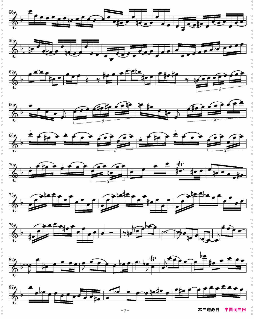 ConcertoinDminSoloViolin1分谱_Concerto in D minSolo Violin 1分谱