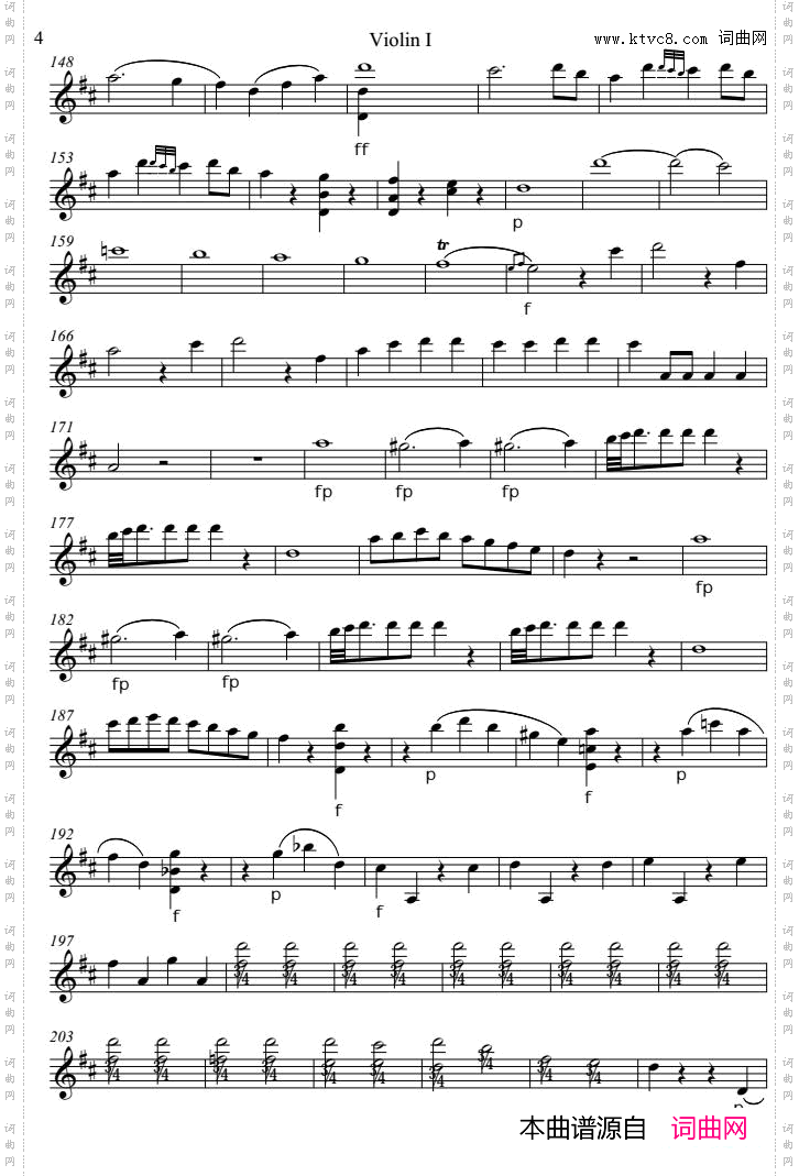 OverturefromtheMarriageofFigaro费加罗的婚礼_Violin Ⅰ分谱