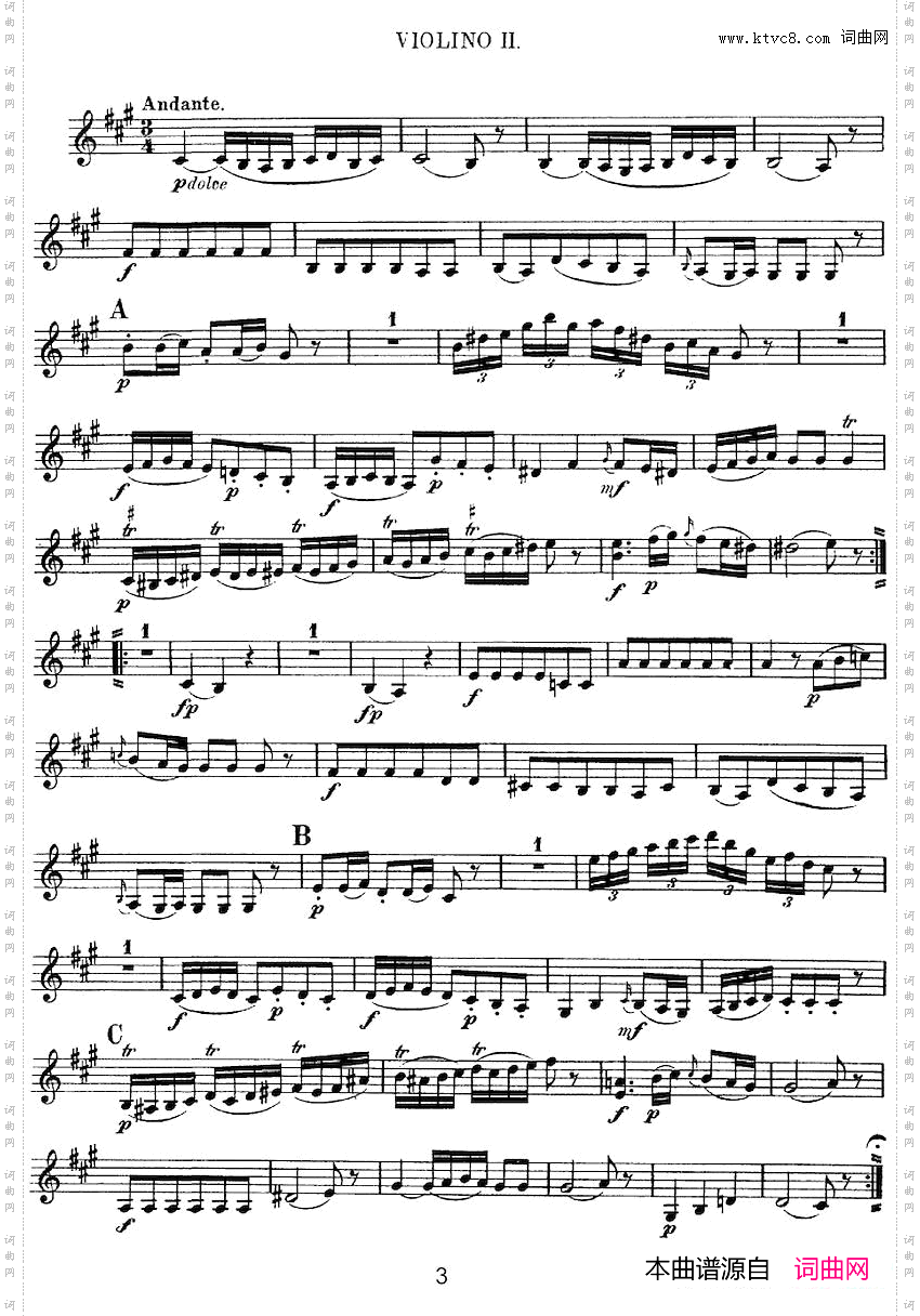 Mozart《QuartetNo·2inDMajor,K·155》_Violin 2分谱