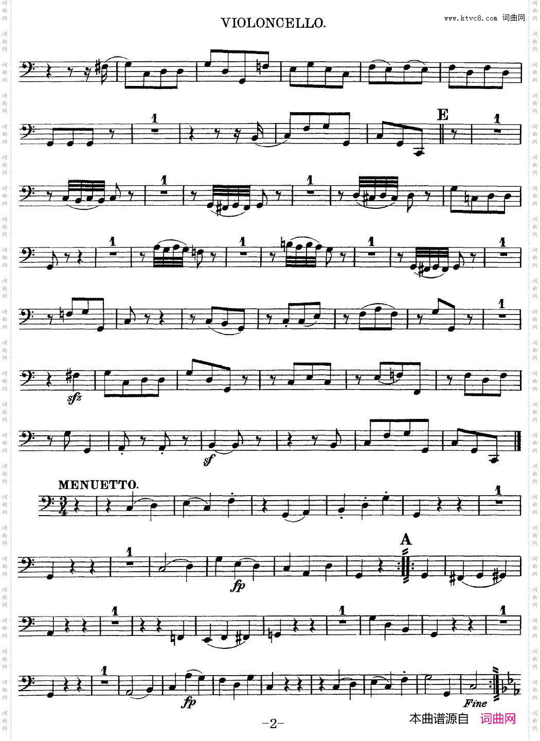 Mozart《Quartet No·10 in C Major,K·170》_Cello分谱