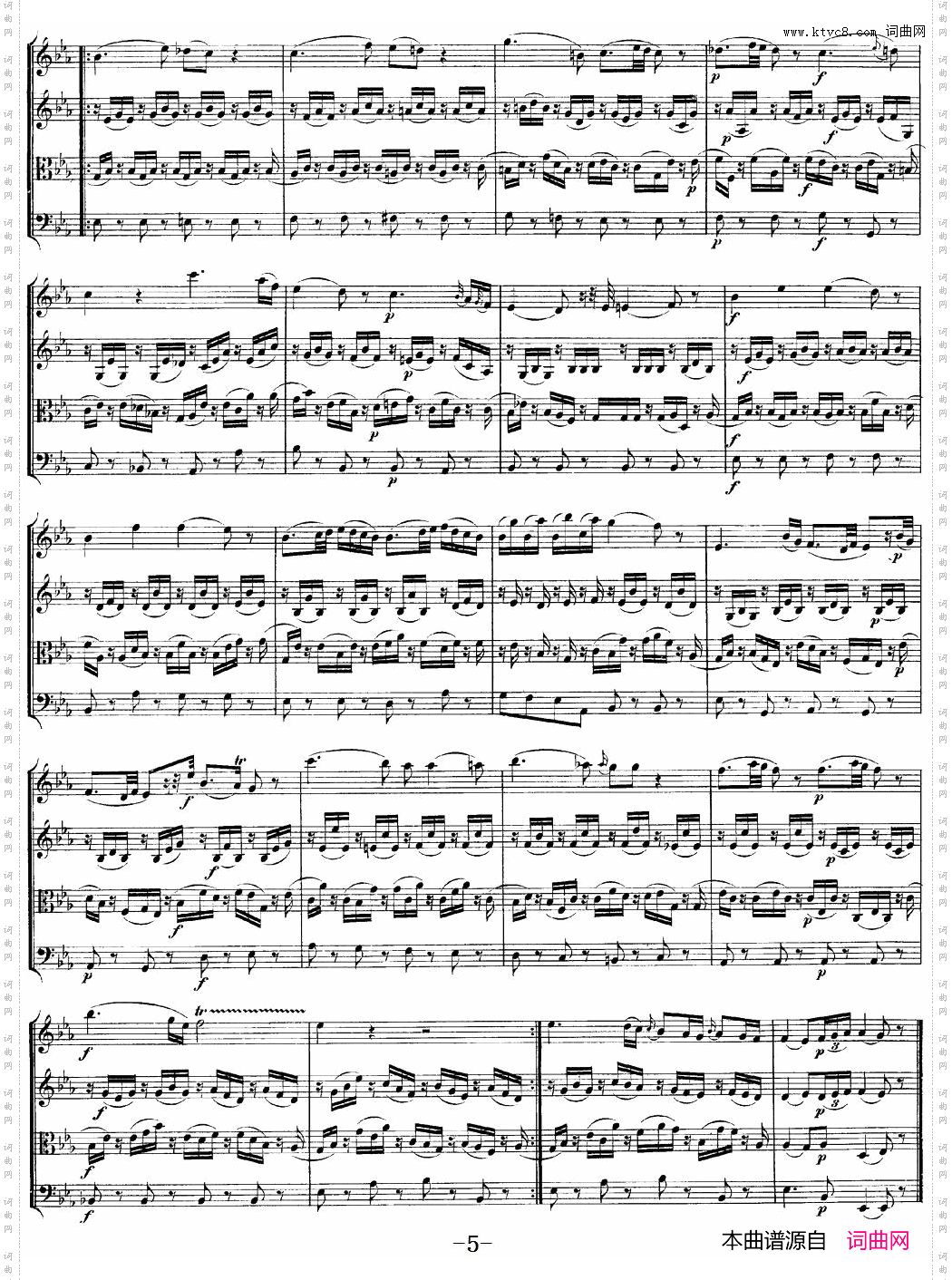 Mozart《QuartetNo·12inBbMajor,K·172》_总谱
