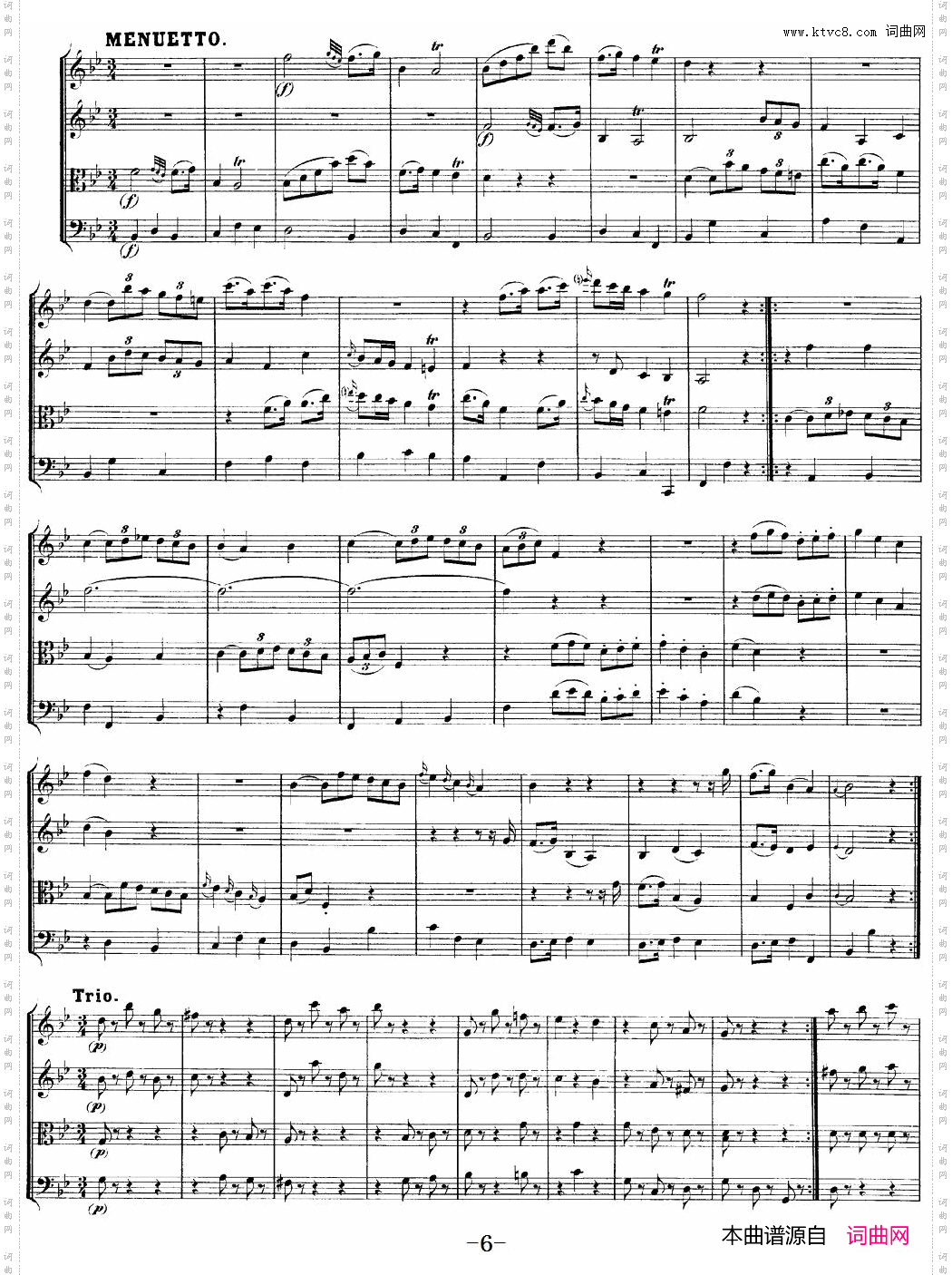 Mozart《QuartetNo·12inBbMajor,K·172》_总谱
