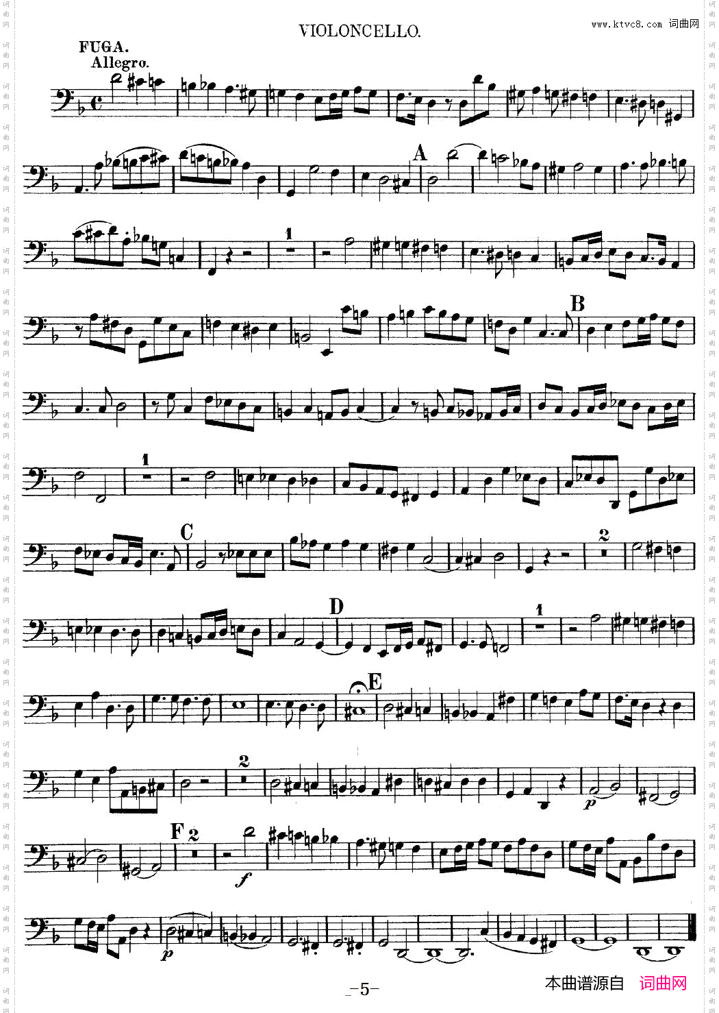 Mozart《QuartetNo·13inDMinor,K·173》_Cello分谱