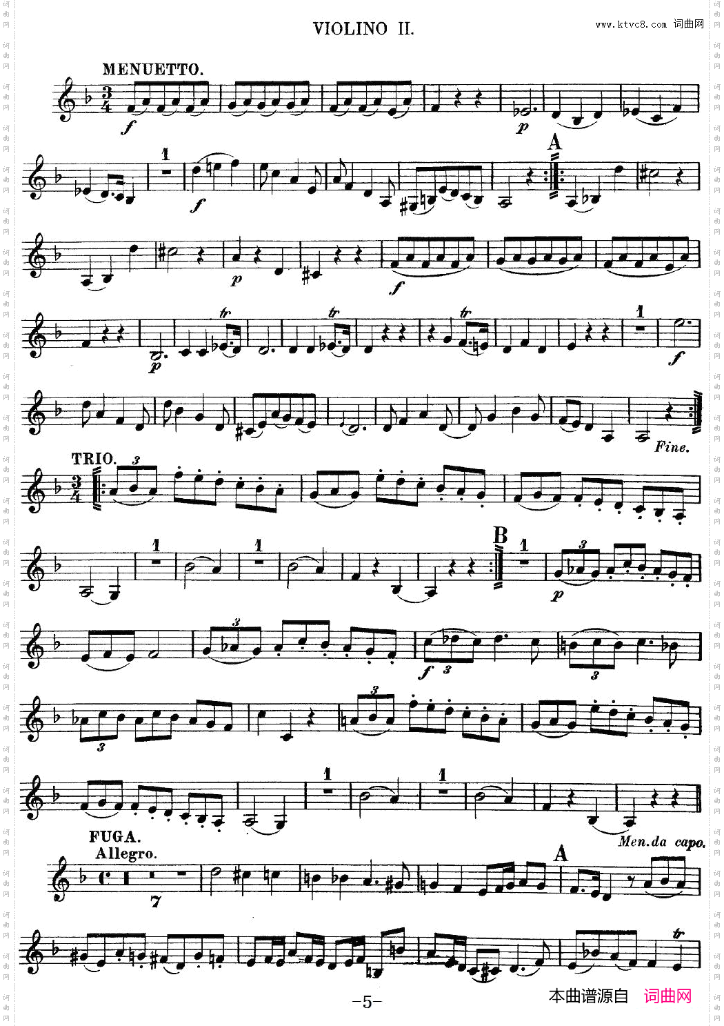 Mozart《QuartetNo·13inDMinor,K·173》_Violin 2分谱