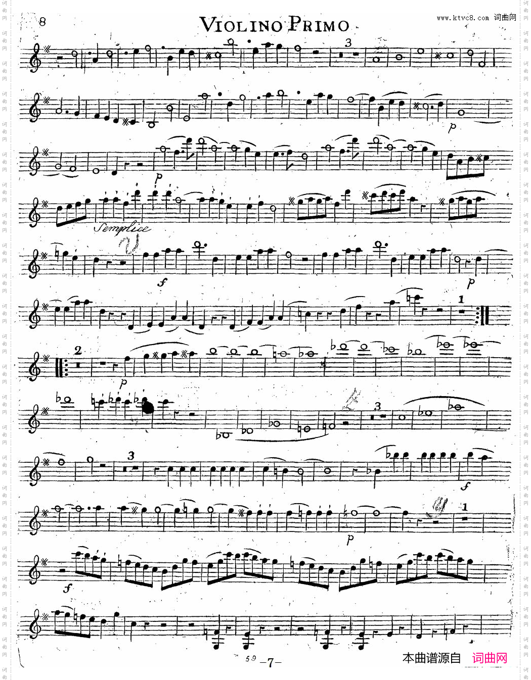 Mozart《QuartetNo·14inGMajor,K·387》_Violin 1分谱