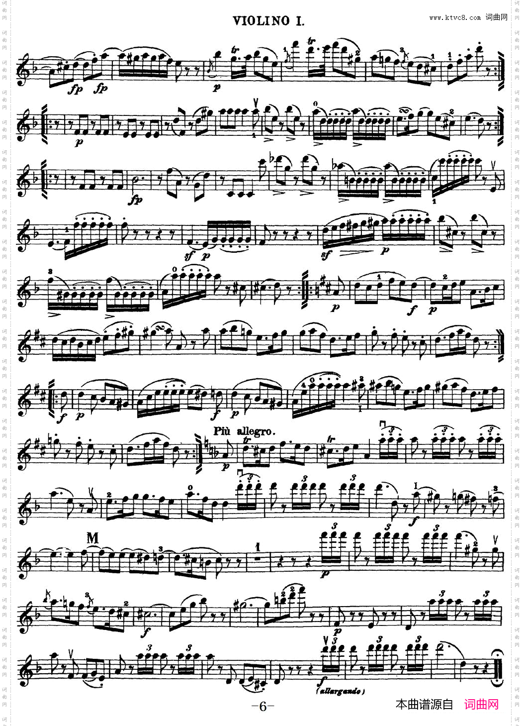 Mozart《Quartet No·15 in D Minor,K·421》_Violin 1分谱