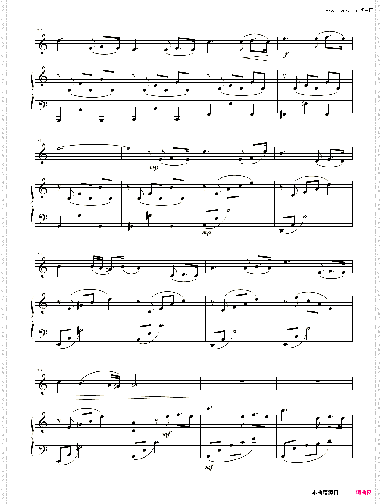 小提琴谱:Passacaglia小提琴+钢琴二重奏