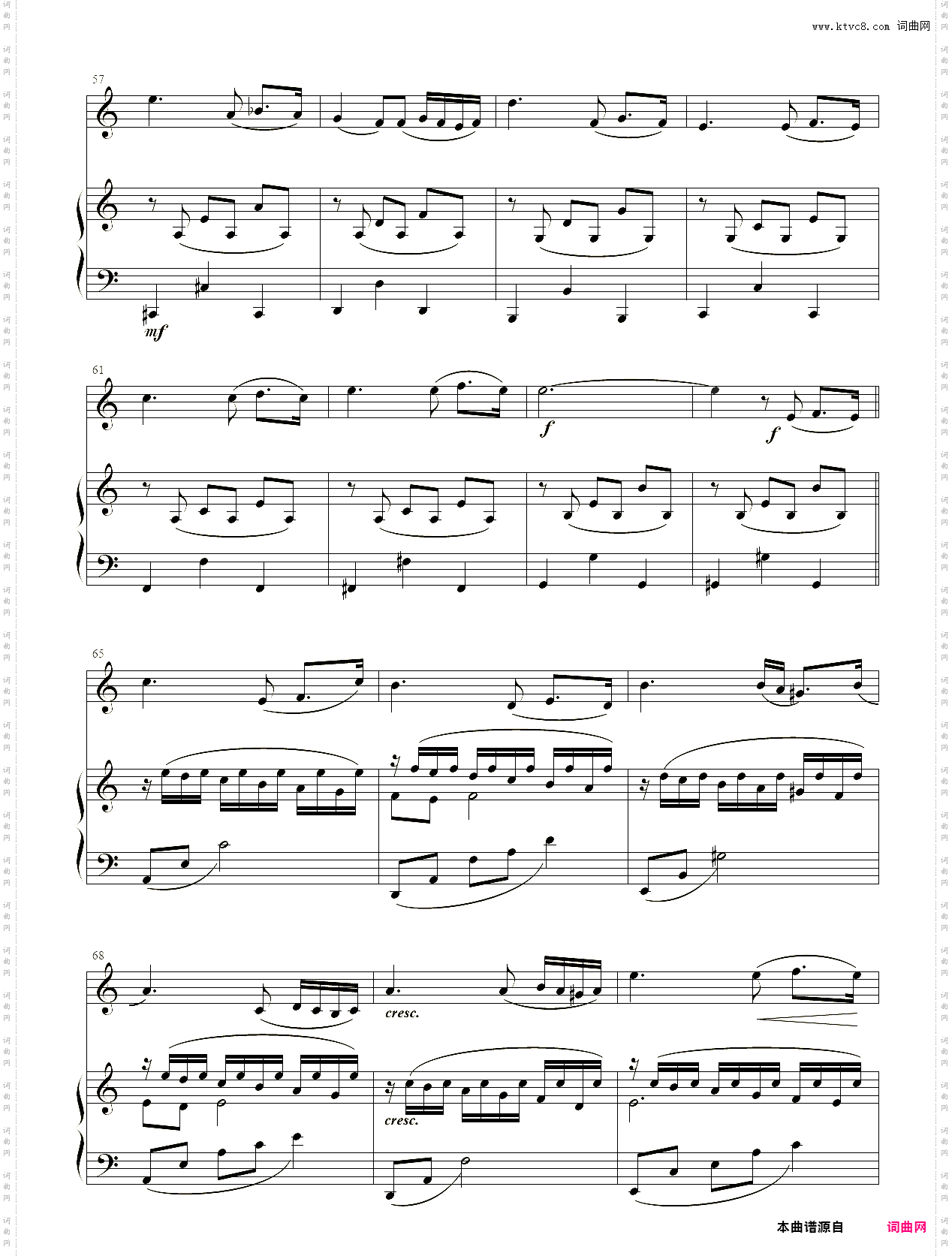 小提琴谱:Passacaglia小提琴+钢琴二重奏