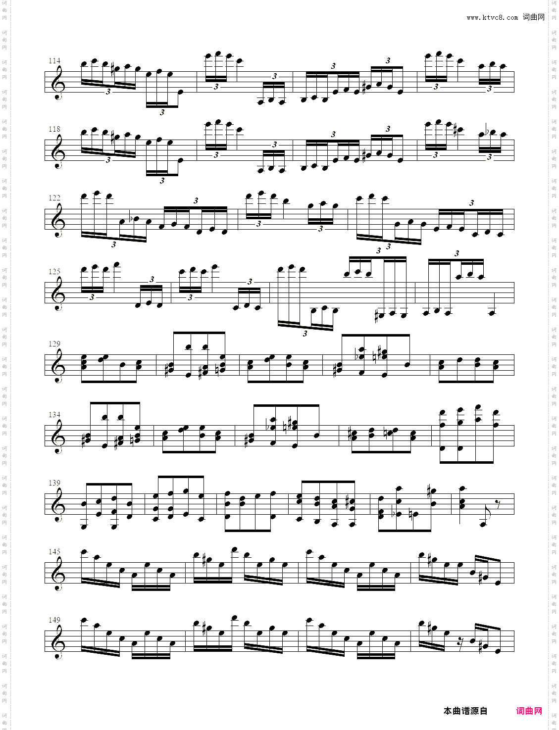 小提琴谱:随想曲第24首小提琴独奏