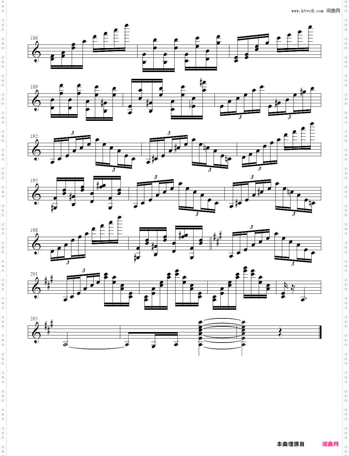 小提琴谱:随想曲第24首小提琴独奏