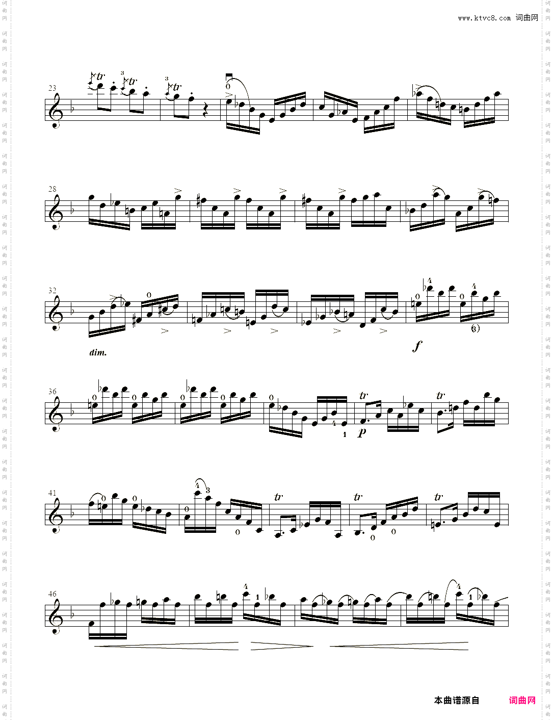 小提琴谱:罗德24首小提琴随想曲 No·24