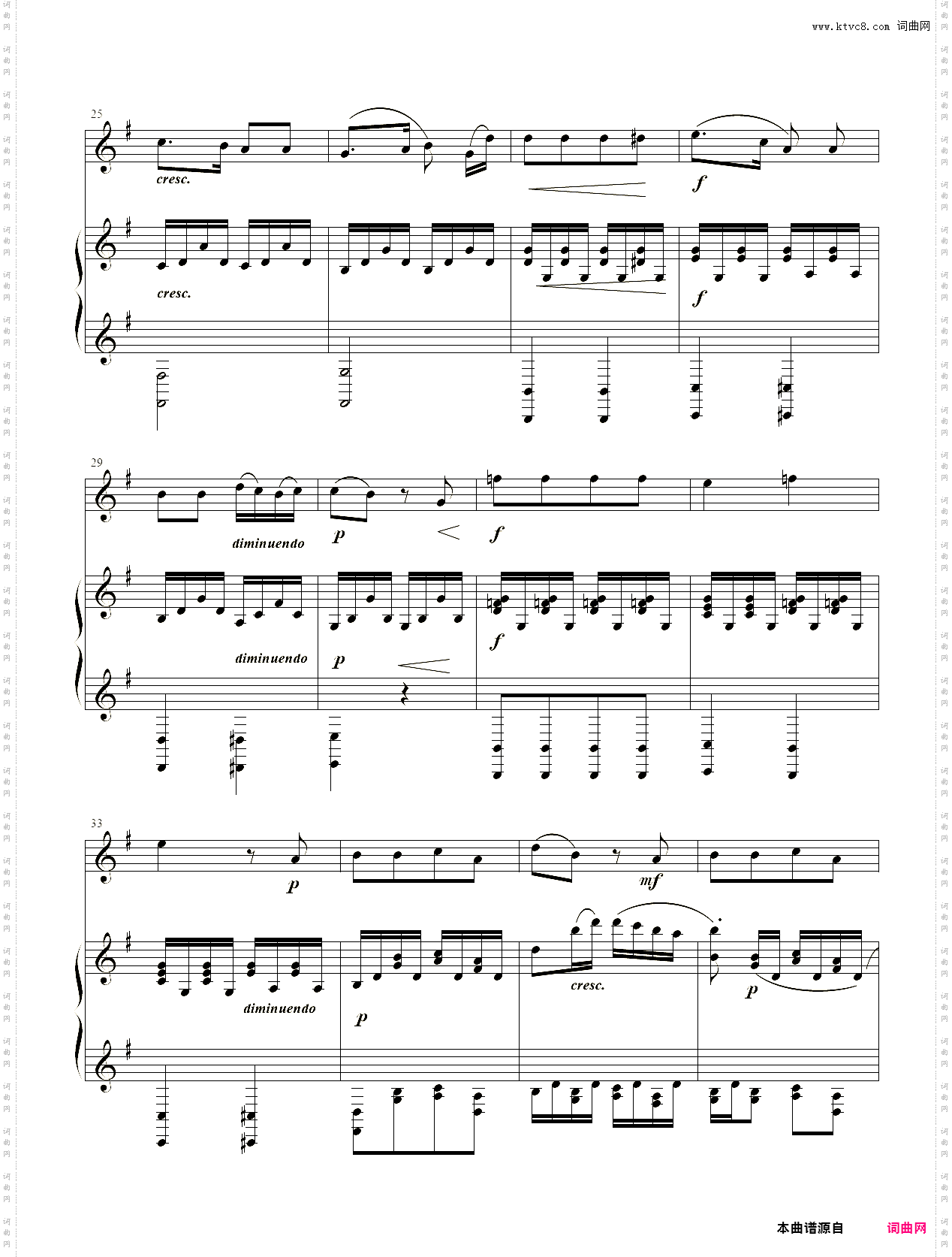 小提琴谱:Ich Liebe Dich小提琴、钢琴二重奏