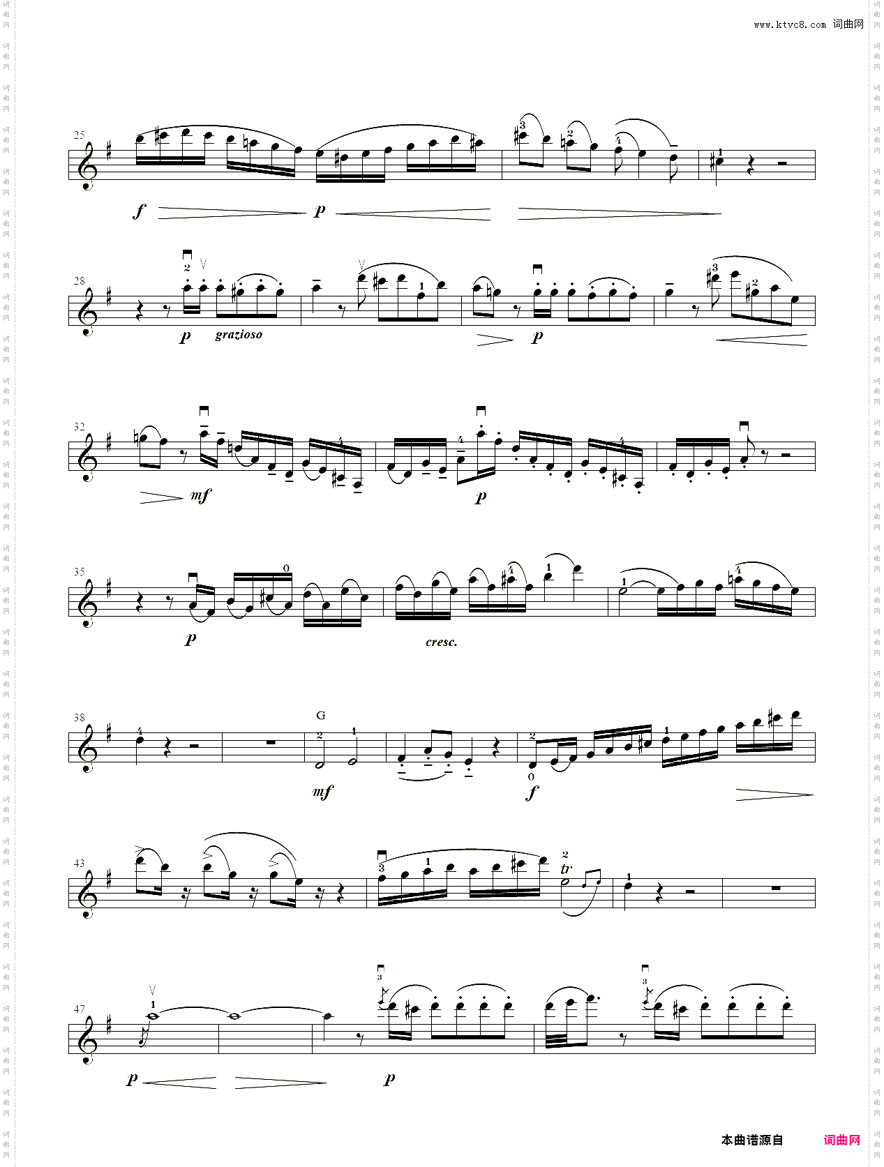 小提琴谱:9、第八级【协奏曲】1·G大调第三协奏曲第一乐章【莫扎特】-中国音乐学院小提琴考级