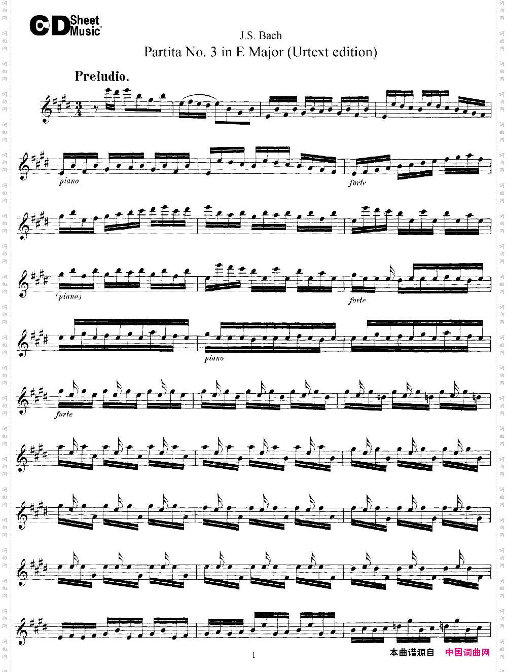 6ViolinSonatasandPartitas6.PartitaNo.3inEMajorUrtextedition_6 Violin Sonatas and Partitas 6.Partita No.3 in E MajorUrtext edition