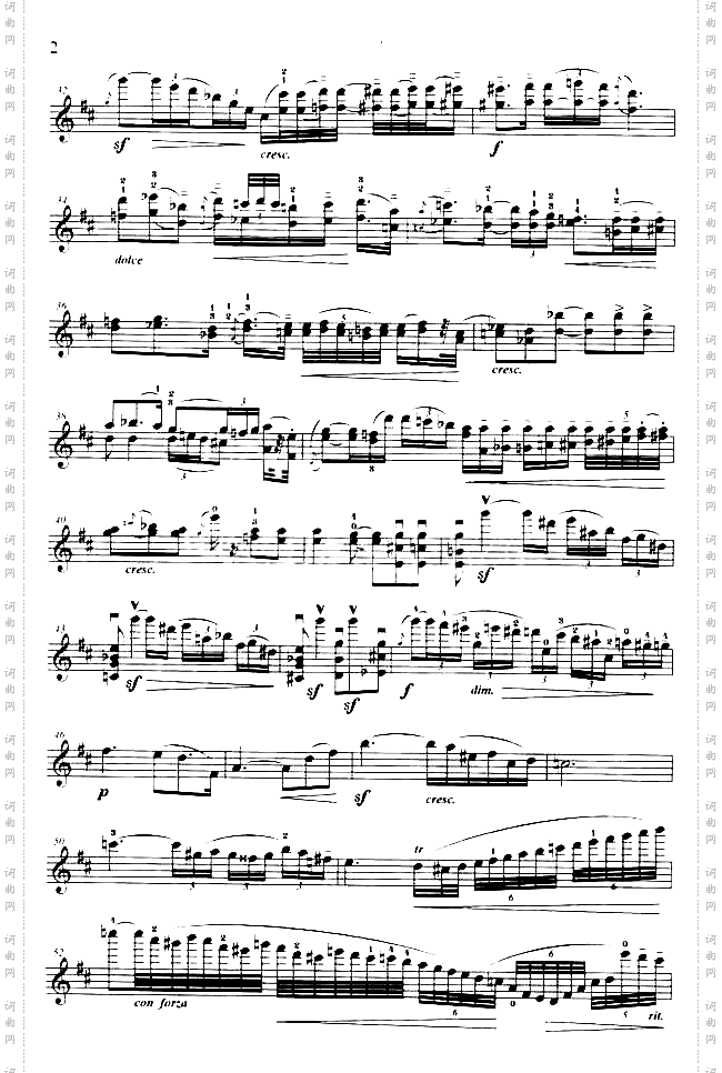 《夜曲》小提琴分谱