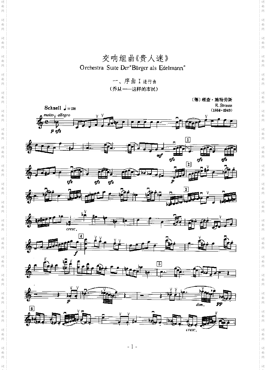 交响组曲《贵人迷》—独奏弦乐类小提琴