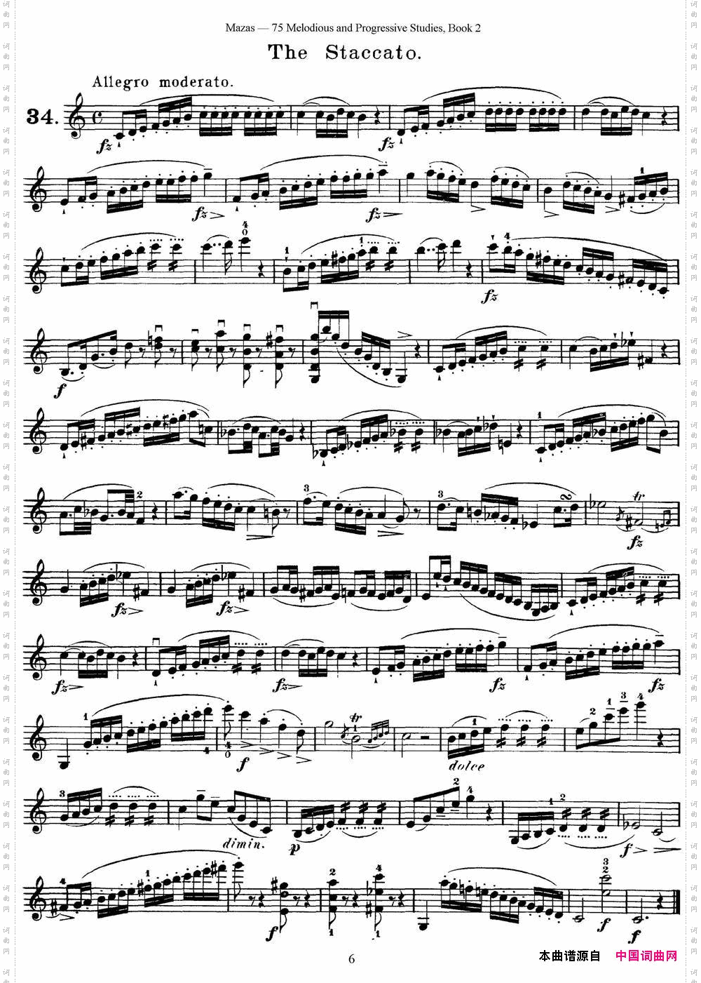 马扎斯小提琴练习曲Op.36第二册华丽练习曲34_马扎斯小提琴练习曲 Op.36 第二册 华丽练习曲34