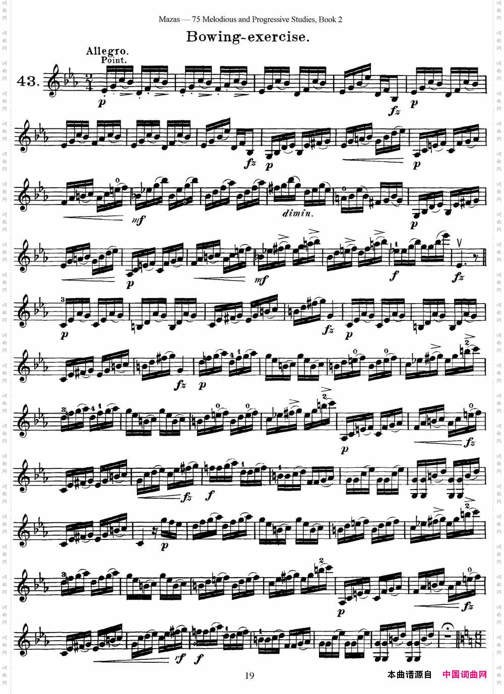 马扎斯小提琴练习曲Op.36第二册华丽练习曲43_马扎斯小提琴练习曲 Op.36 第二册 华丽练习曲43