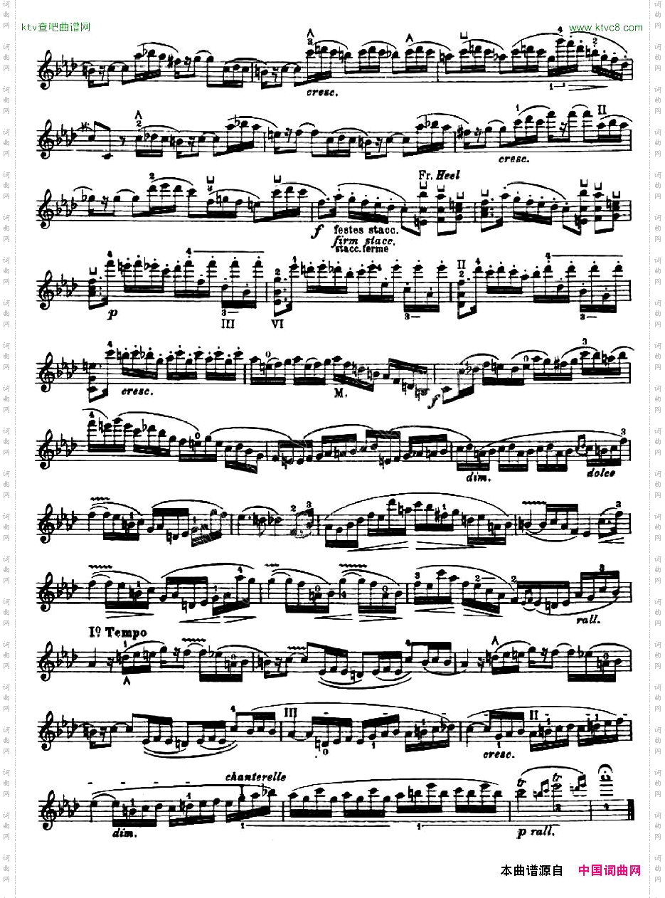 让·德尔菲·阿拉尔-12首小提琴隨想练习曲之17