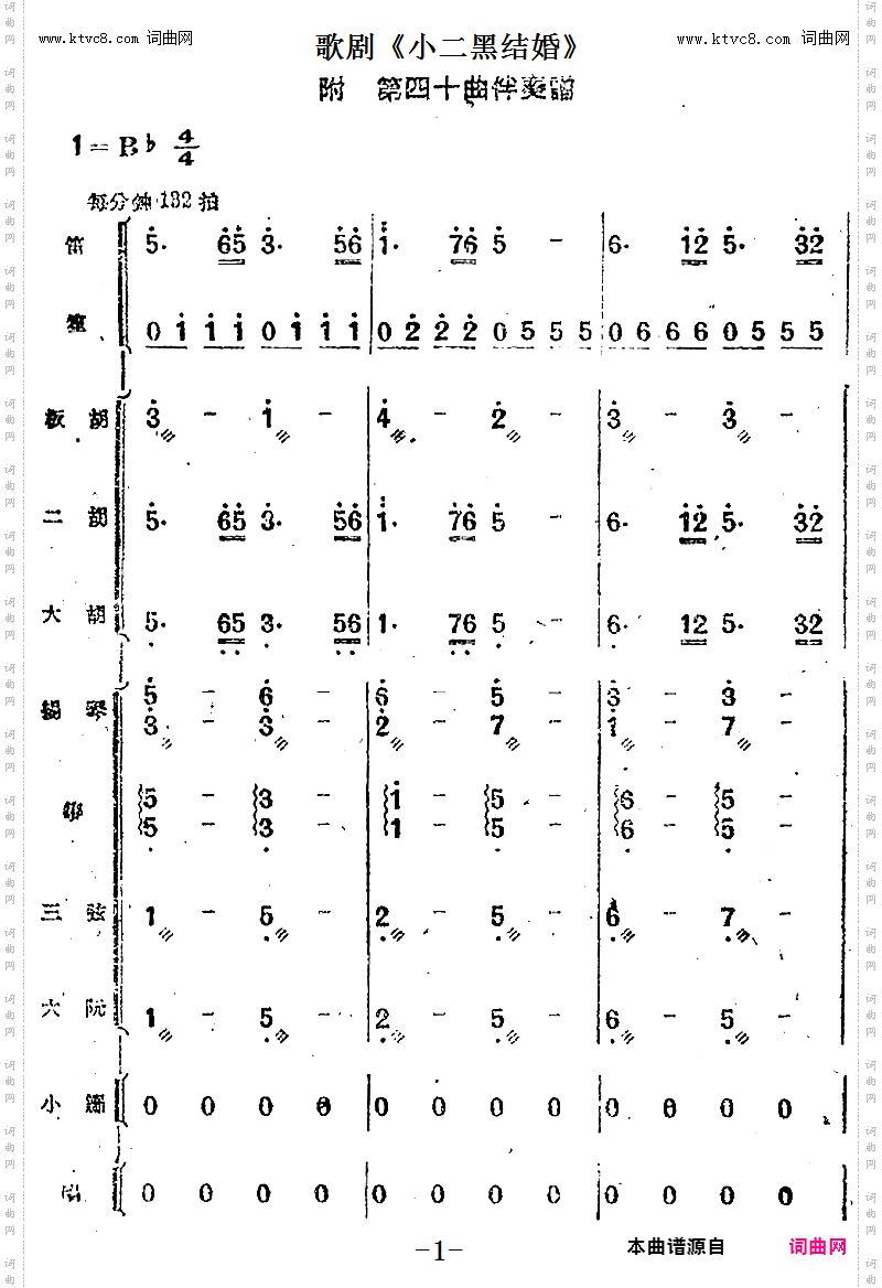 红花绿叶开不败_歌剧《小二黑结婚》第四十曲：总谱
