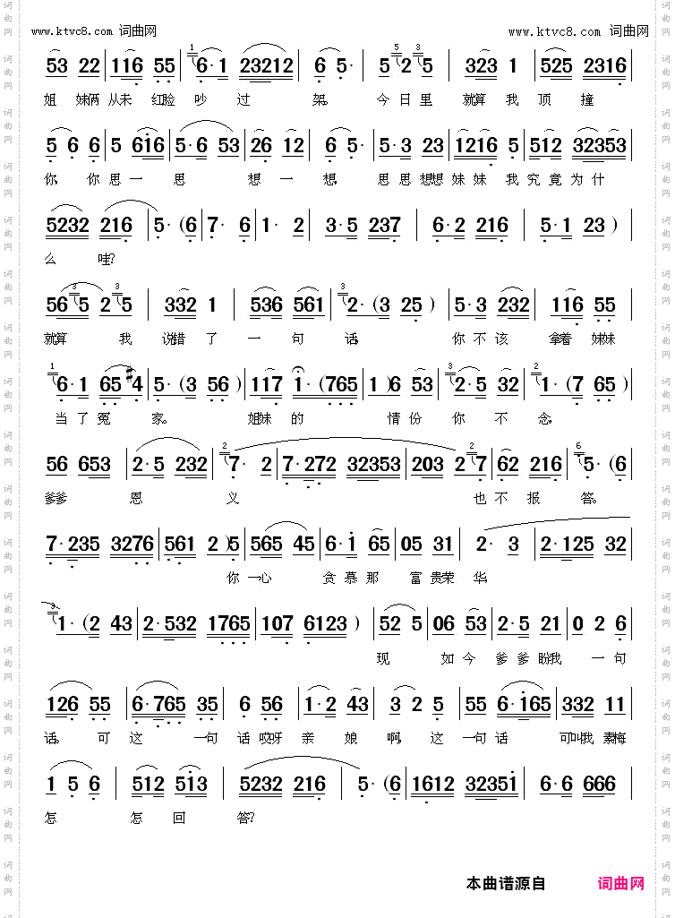 冰上过河进退难_《姐妹易嫁》素梅唱段