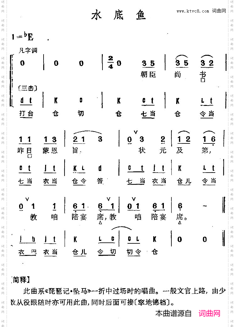 京剧群曲汇编:水底鱼