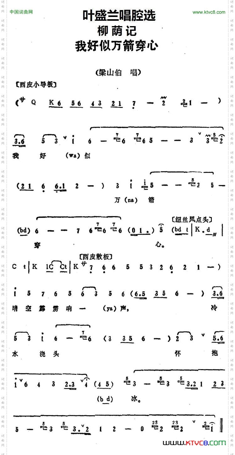 叶盛兰唱腔选:我好似万箭穿心《柳荫记》梁山伯唱段