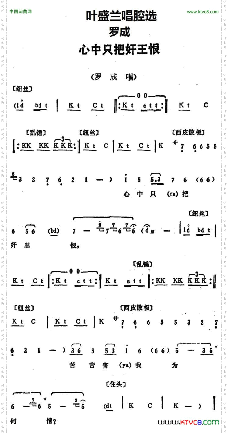 叶盛兰唱腔选:心中只把奸王恨《罗成》罗成唱段