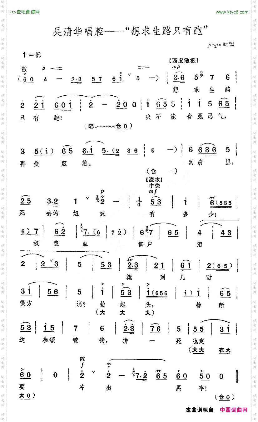 想求生路只有跑《红色娘子军》选段