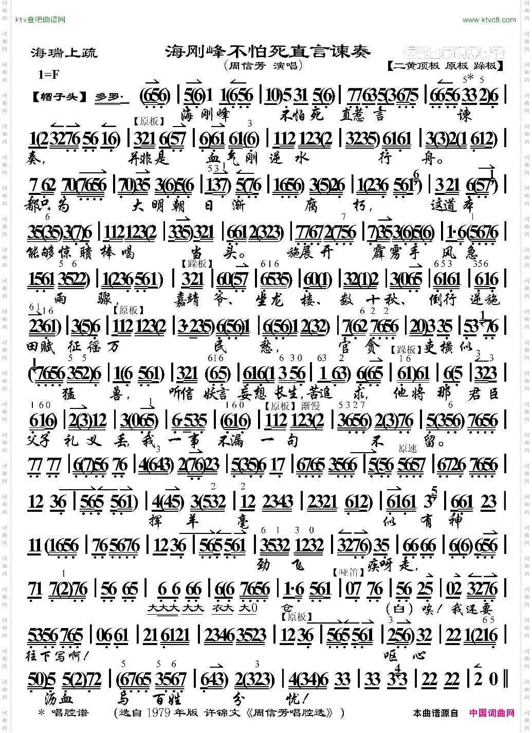 海刚峰不怕死直言谏奏《海瑞上书》选段