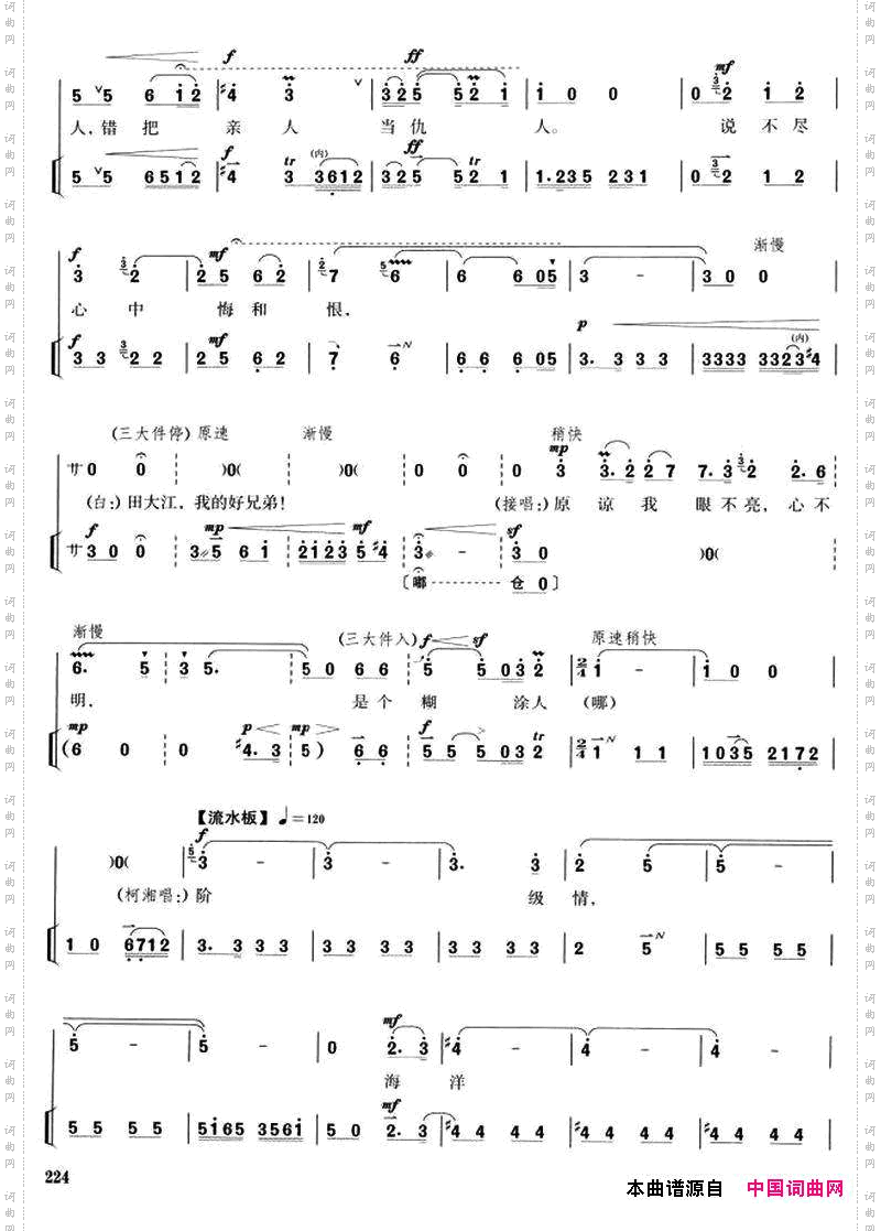 黄连苦胆味难分_《杜鹃山》柯湘、雷刚、众战士唱段唱腔+伴奏