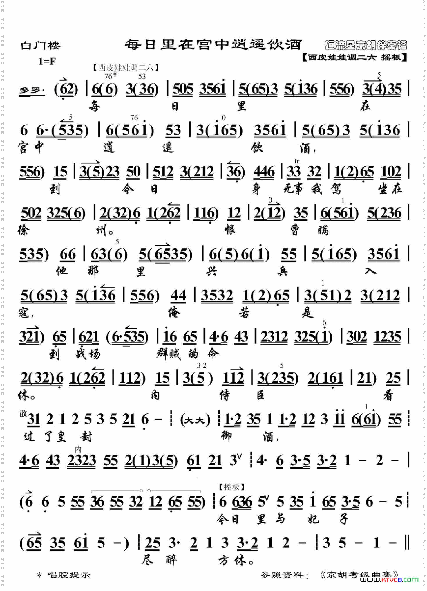 白门楼·每日里在宫中逍遥饮酒_ 小生 