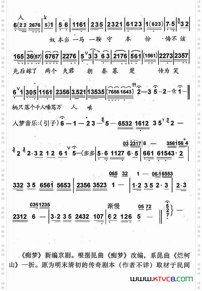 都只为朱买臣功名无信京剧《痴梦》崔氏唱段