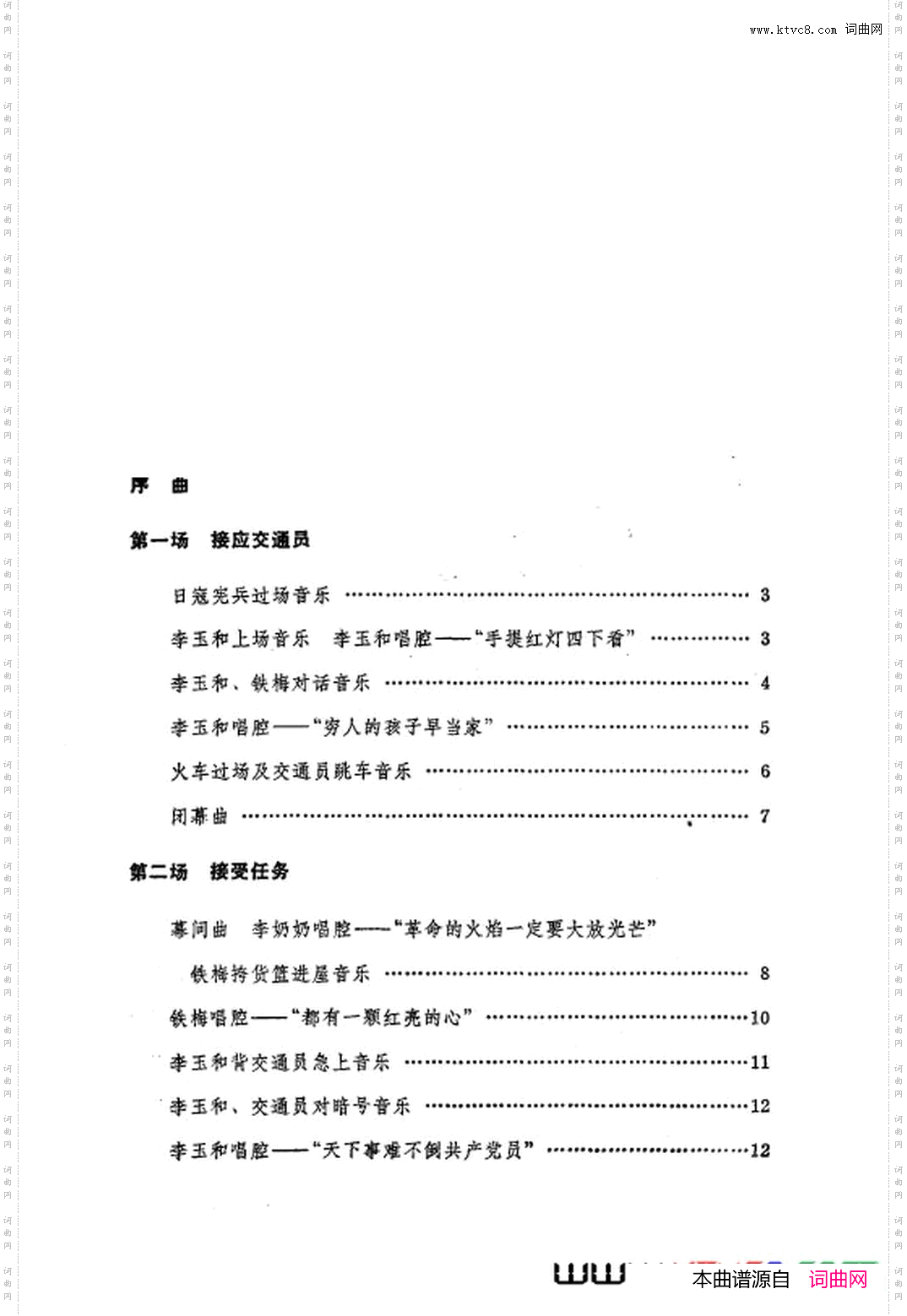 革命现代京剧红灯记主旋律乐谱000-050
