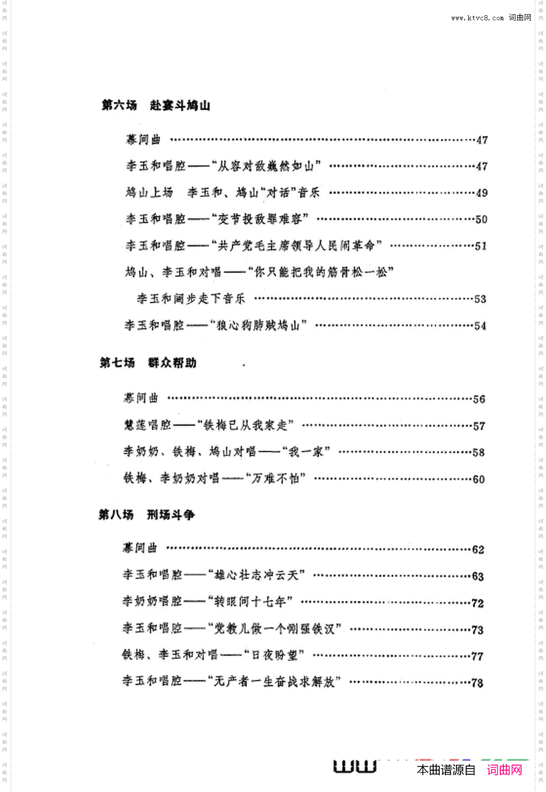 革命现代京剧红灯记主旋律乐谱000-050