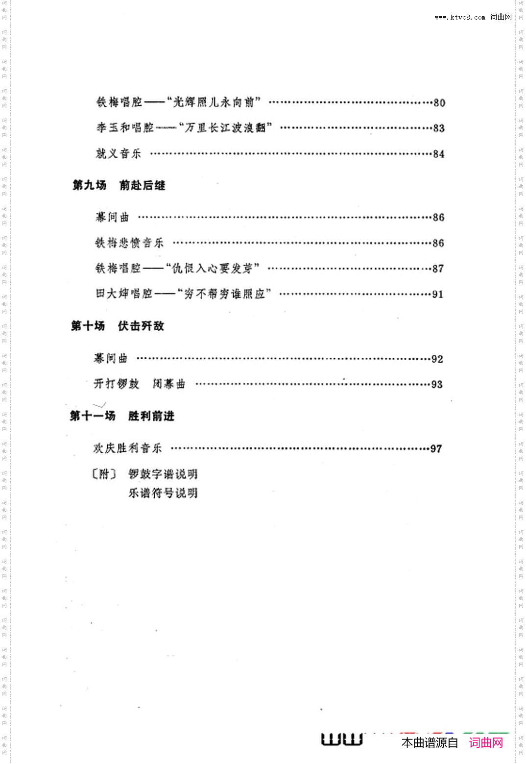 革命现代京剧红灯记主旋律乐谱000-050