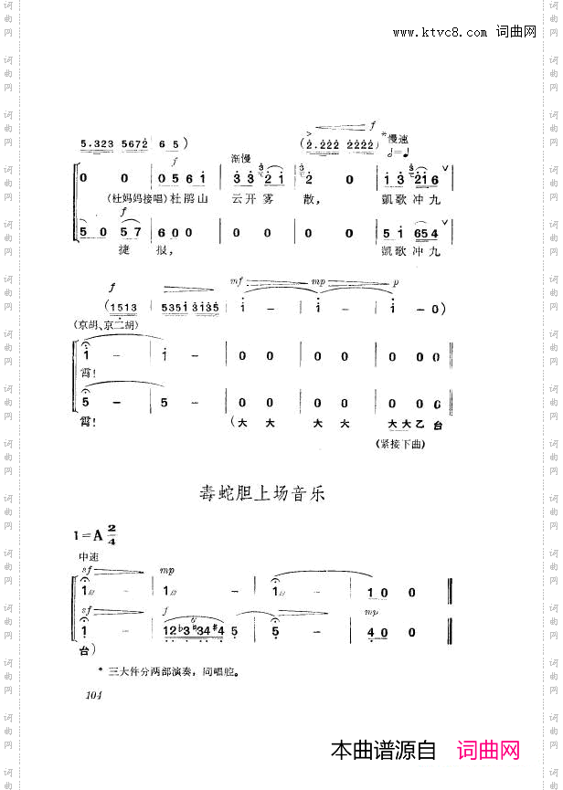 革命现代京剧杜鹃山主旋律乐谱101-150