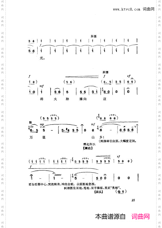 革命现代京剧杜鹃山主旋律乐谱000-050