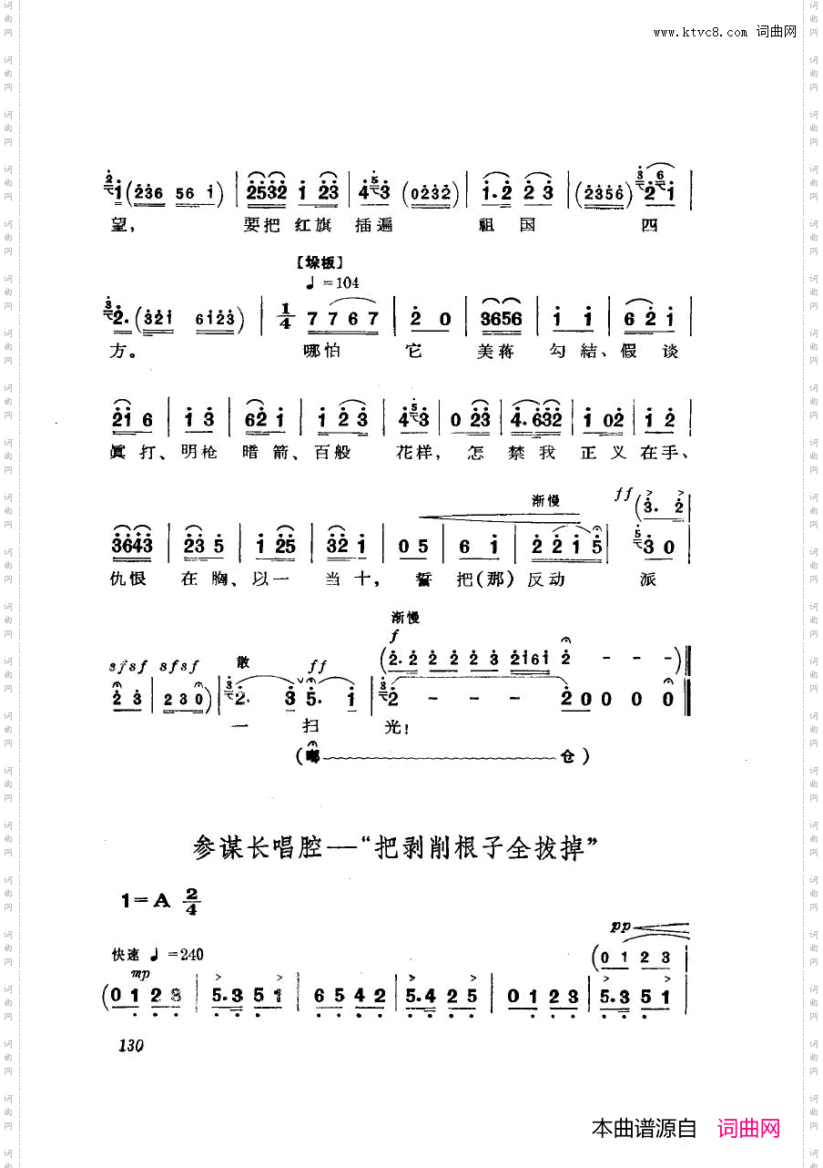 智取威虎山_主旋律乐谱 革命现代京剧