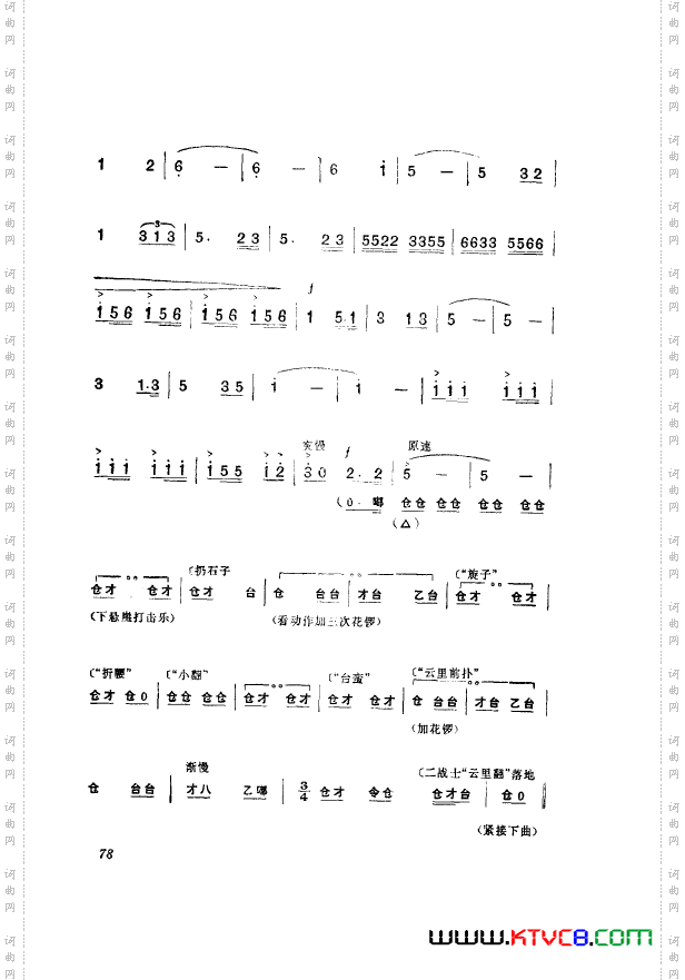 革命现代京剧奇袭白虎团主旋律乐谱051-100