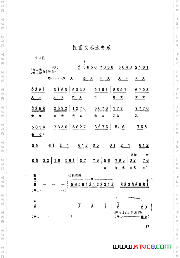 革命现代京剧奇袭白虎团主旋律乐谱051-100