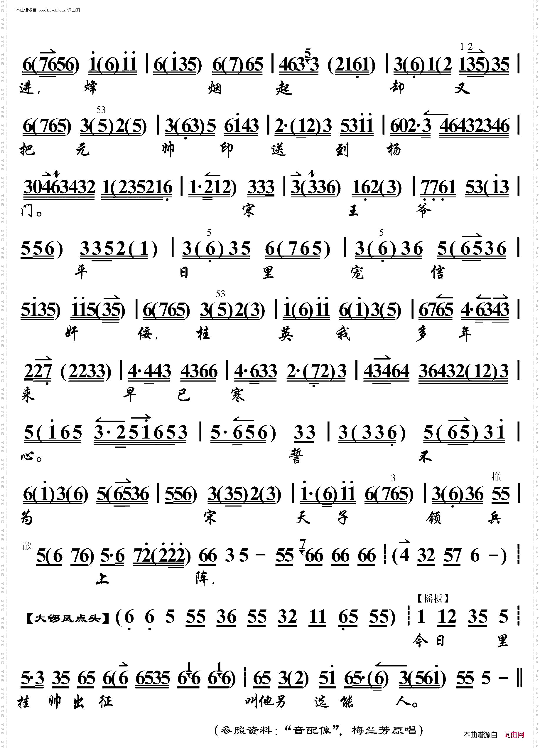 穆桂英挂帅·非是我临国难袖手不问_京胡伴奏谱