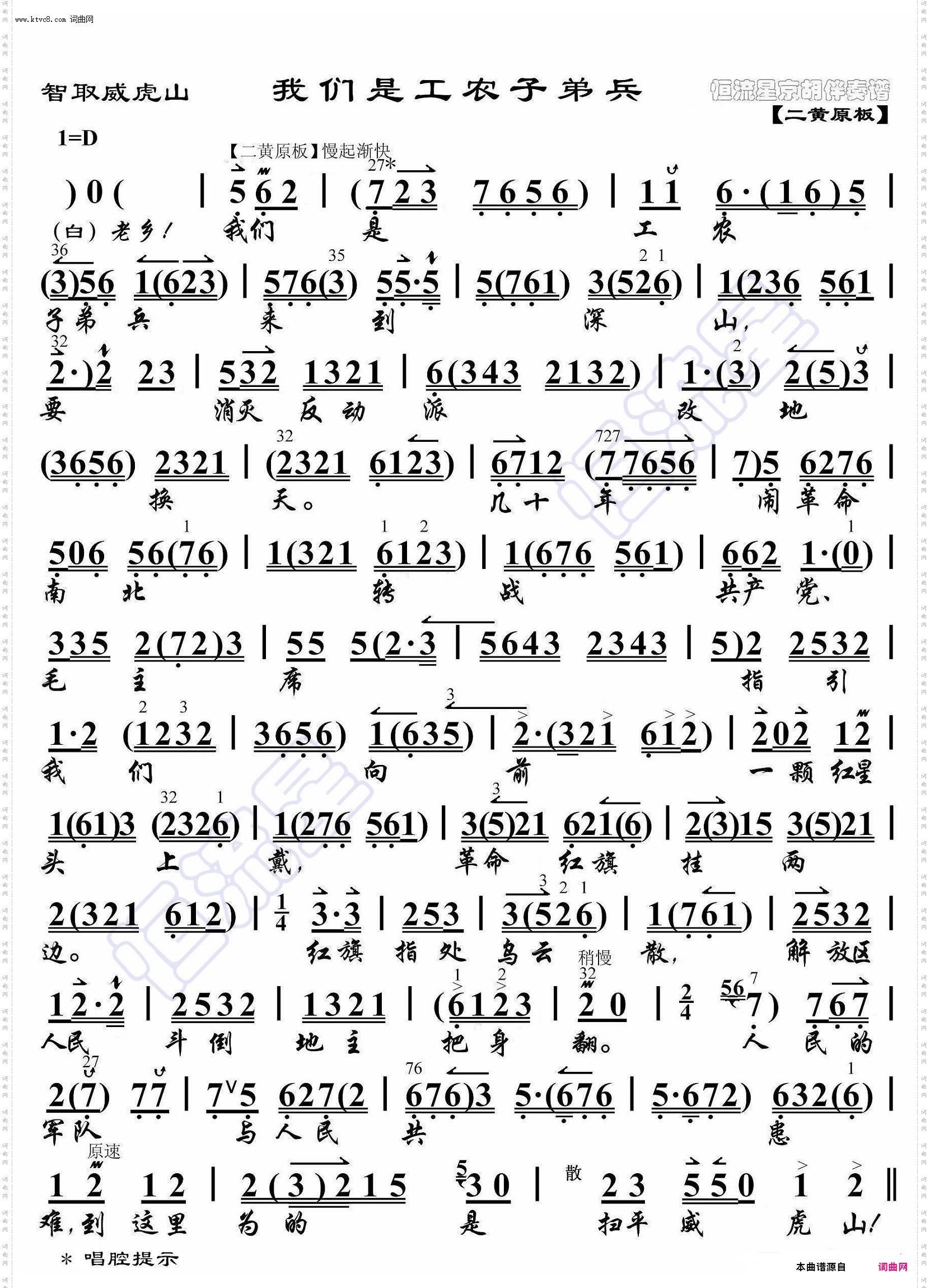 我们是工农子弟兵 自己的队伍来到面前_智取威虎山选段笛子演奏京剧